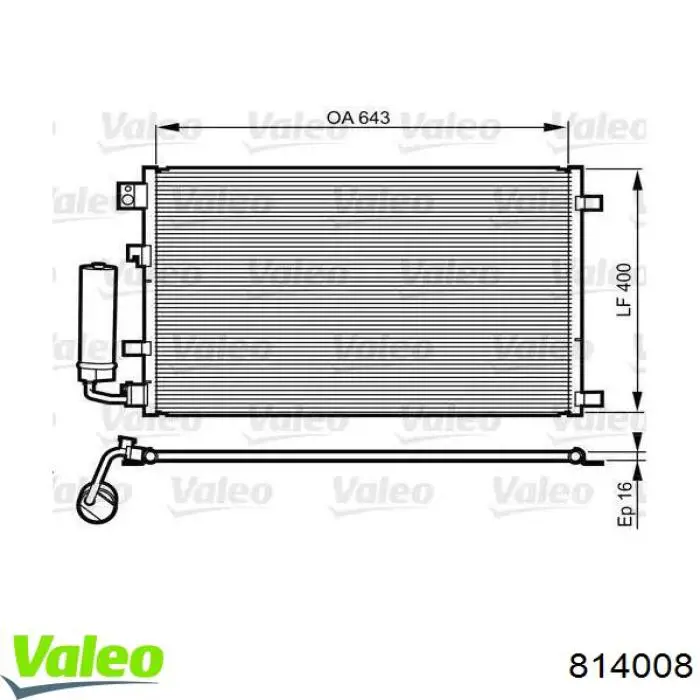 814008 VALEO радиатор кондиционера
