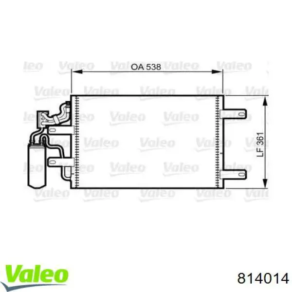 Радиатор кондиционера 814014 VALEO