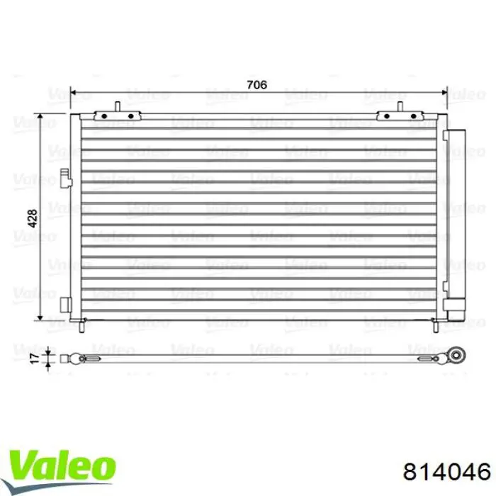 Радиатор кондиционера 814046 VALEO