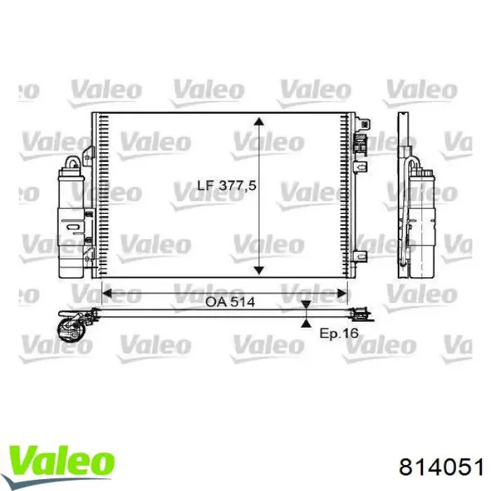 Радиатор кондиционера 814051 VALEO