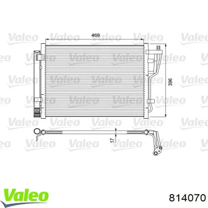 814070 VALEO радиатор кондиционера