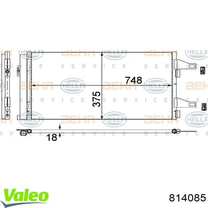 Радиатор кондиционера 814085 VALEO
