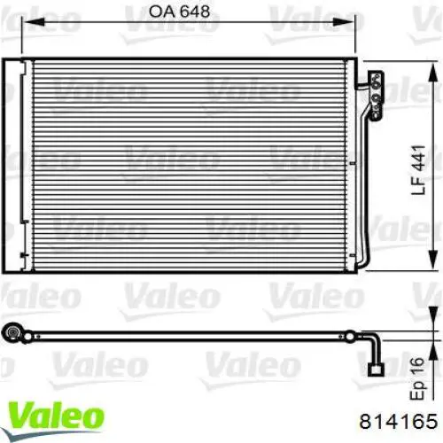 Радиатор кондиционера 814165 VALEO
