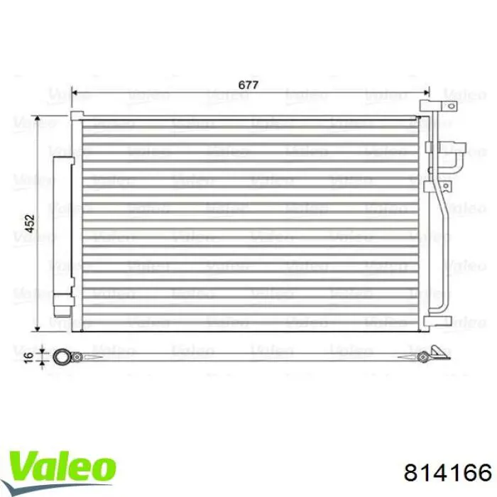 Радиатор кондиционера 814166 VALEO