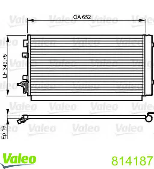 814187 VALEO радиатор кондиционера