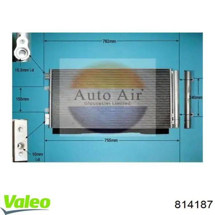 Радиатор кондиционера 814187 VALEO