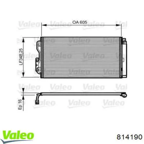 Радиатор кондиционера 814190 VALEO