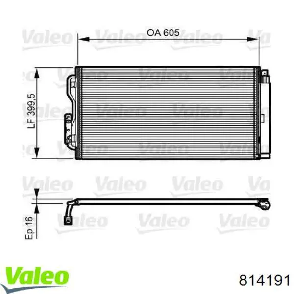 Радиатор кондиционера 814191 VALEO