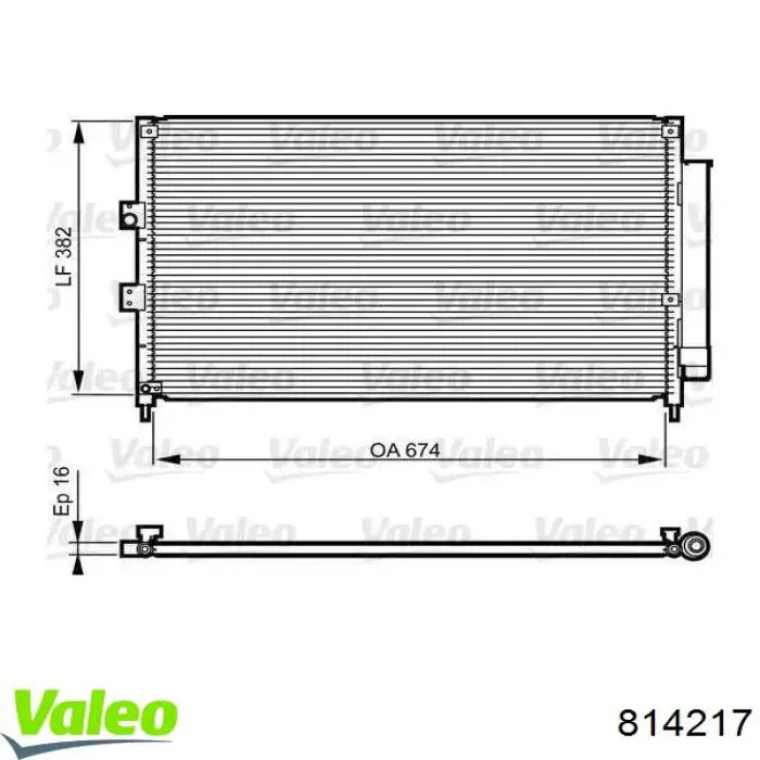 814217 VALEO радиатор кондиционера