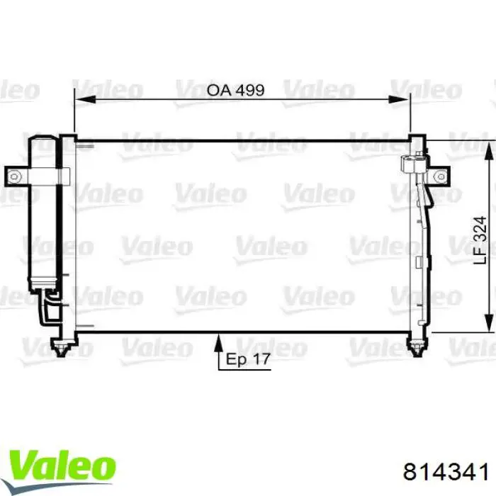 Радиатор кондиционера 814341 VALEO