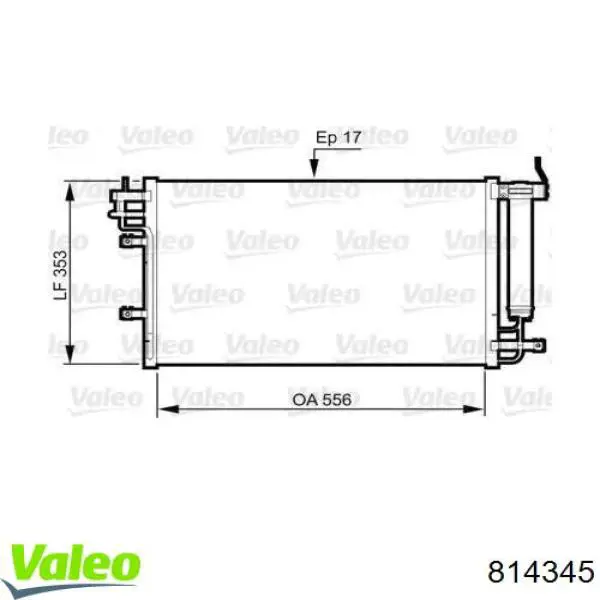 Радиатор кондиционера 814345 VALEO