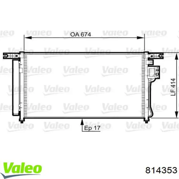 Радиатор кондиционера 814353 VALEO