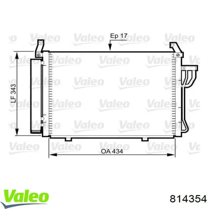 Радиатор кондиционера 814354 VALEO