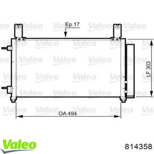 Радиатор кондиционера 814358 VALEO