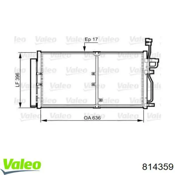 Радиатор кондиционера 814359 VALEO