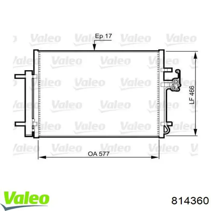 Радиатор кондиционера 814360 VALEO