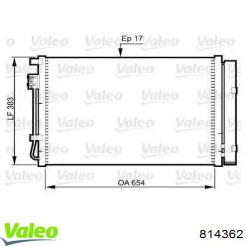 Радиатор кондиционера 814362 VALEO