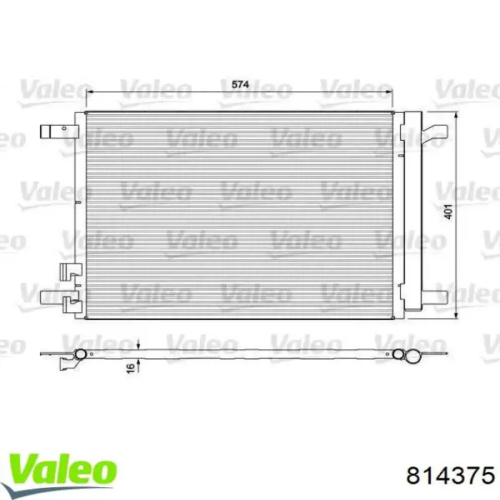814375 VALEO радиатор кондиционера