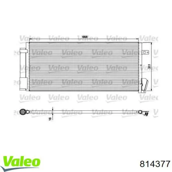 Радиатор кондиционера 814377 VALEO