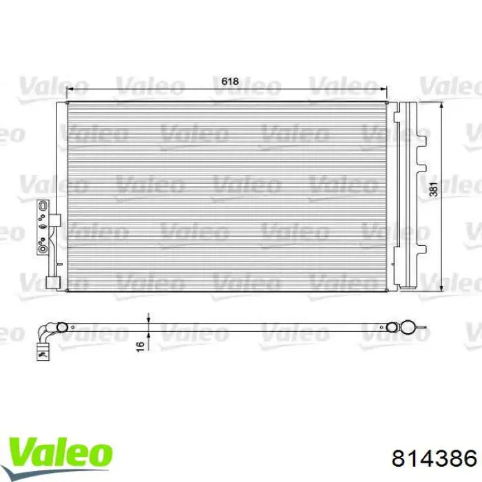 Радиатор кондиционера 814386 VALEO