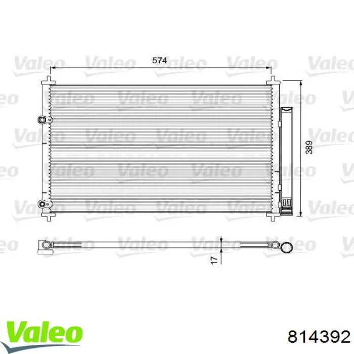 Радиатор кондиционера 814392 VALEO