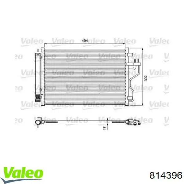 Радиатор кондиционера 814396 VALEO