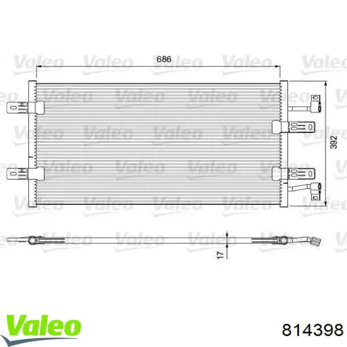 Радиатор кондиционера 814398 VALEO