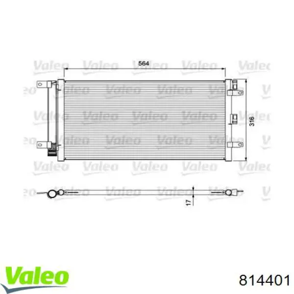 Радиатор кондиционера 814401 VALEO