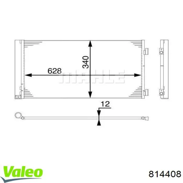 Радиатор кондиционера 814408 VALEO