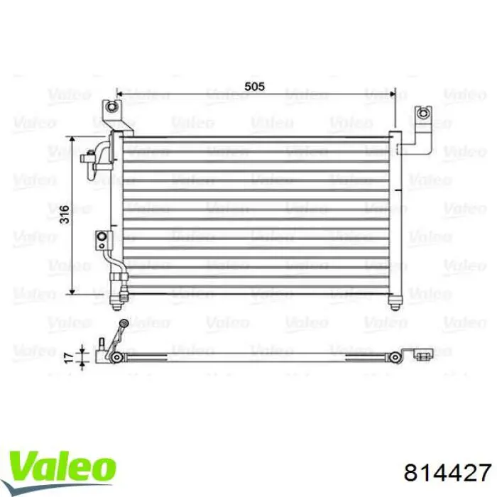 Радиатор кондиционера 814427 VALEO