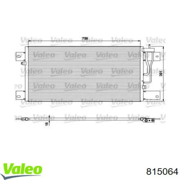 Радиатор кондиционера 815064 VALEO