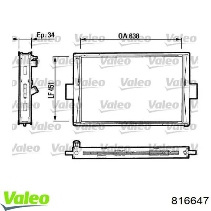 Радиатор 816647 VALEO