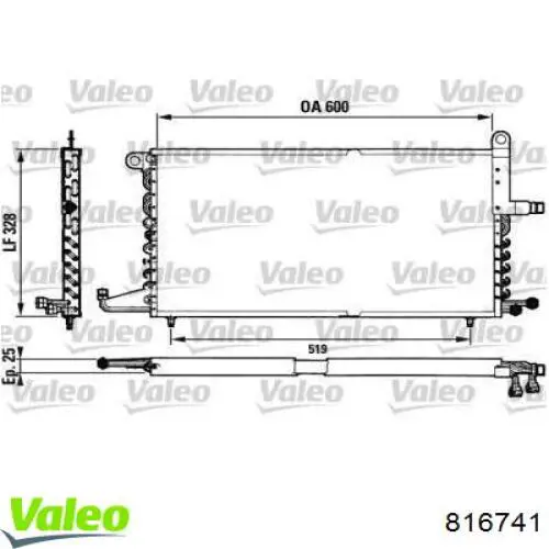 Радиатор кондиционера 816741 VALEO