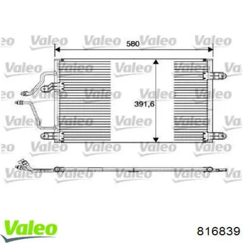 Радиатор кондиционера 816839 VALEO