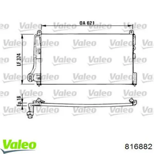 Радиатор кондиционера 816882 VALEO