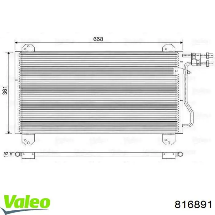 816891 VALEO радиатор кондиционера