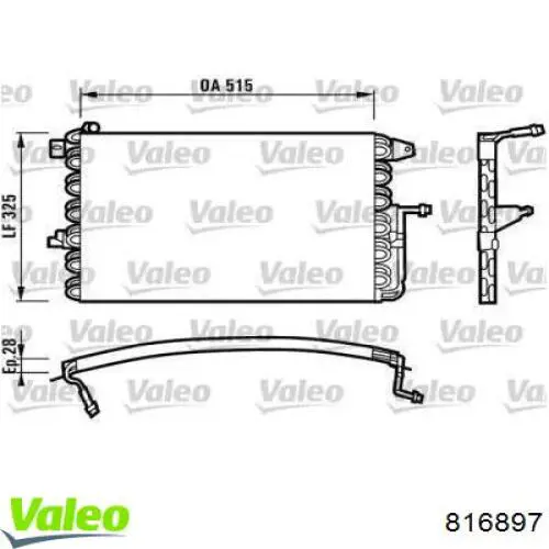 Радиатор кондиционера 816897 VALEO