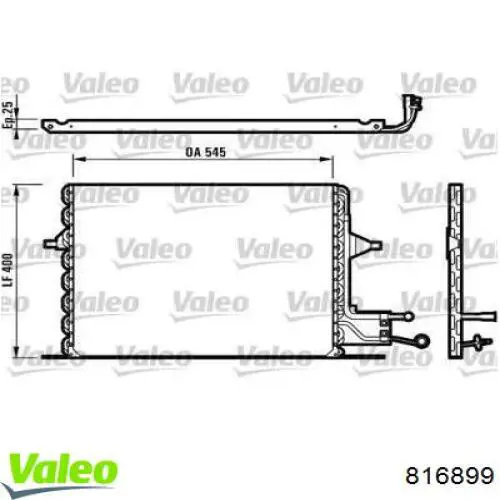 Радиатор кондиционера 816899 VALEO