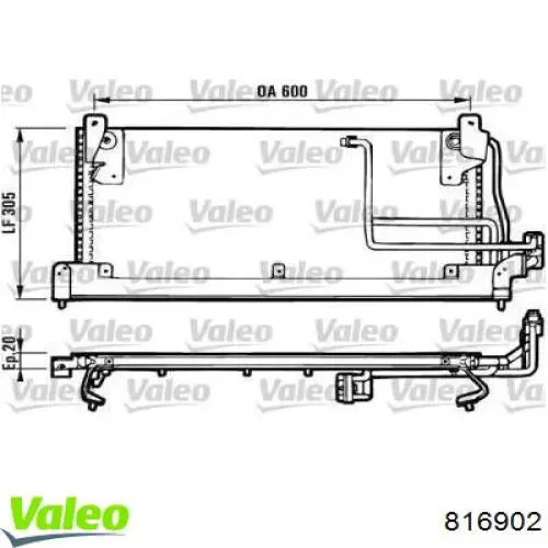 Радиатор кондиционера 816902 VALEO