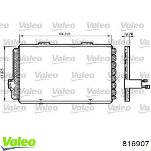 Радиатор кондиционера 816907 VALEO