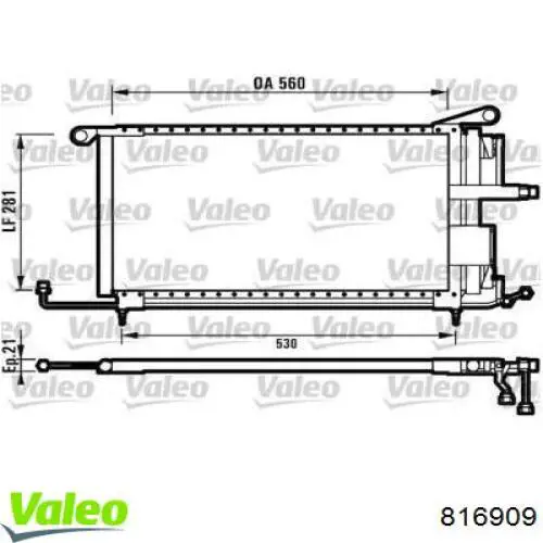 Радиатор кондиционера 816909 VALEO