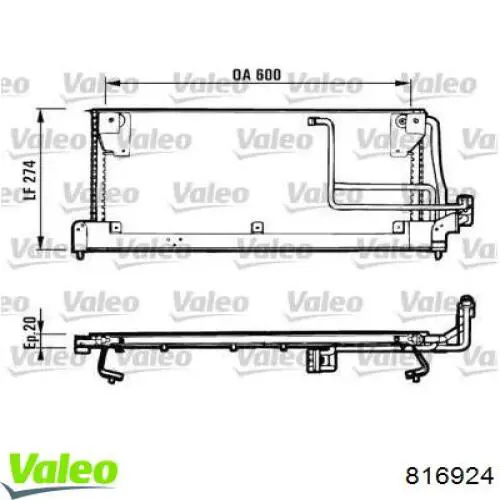 Радиатор кондиционера 816924 VALEO