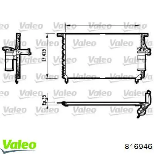 Радиатор кондиционера 816946 VALEO