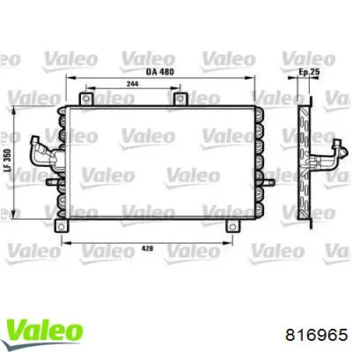 Радиатор кондиционера 816965 VALEO