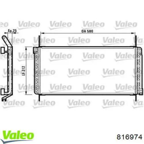 Радиатор кондиционера 816974 VALEO