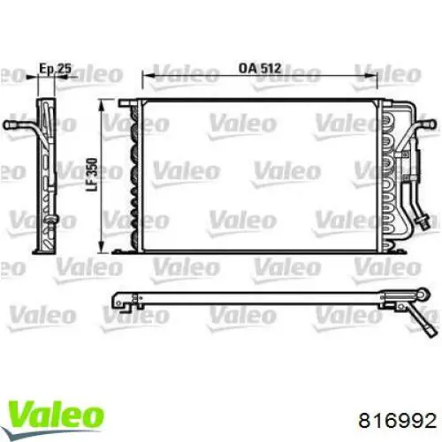 Радиатор кондиционера 816992 VALEO