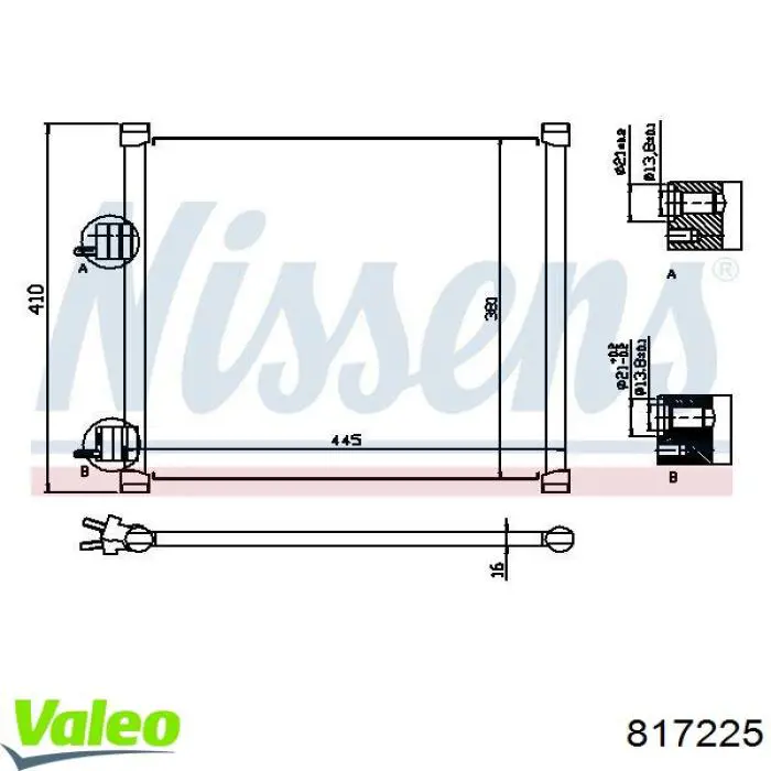 Конденсатор кондиционера VALEO 817225 цена, от 51.51 USD