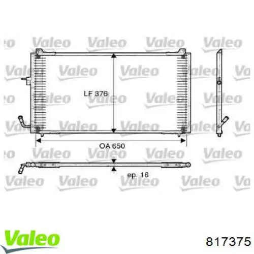 Радиатор кондиционера 817375 VALEO