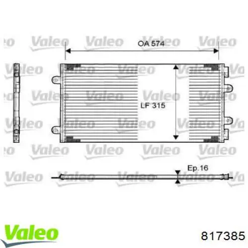 Радиатор кондиционера 817385 VALEO