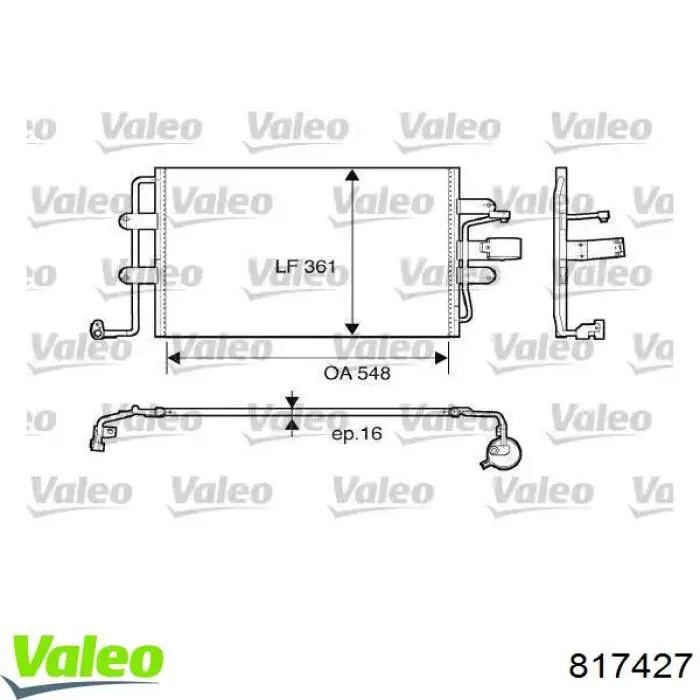 Радиатор кондиционера 817427 VALEO